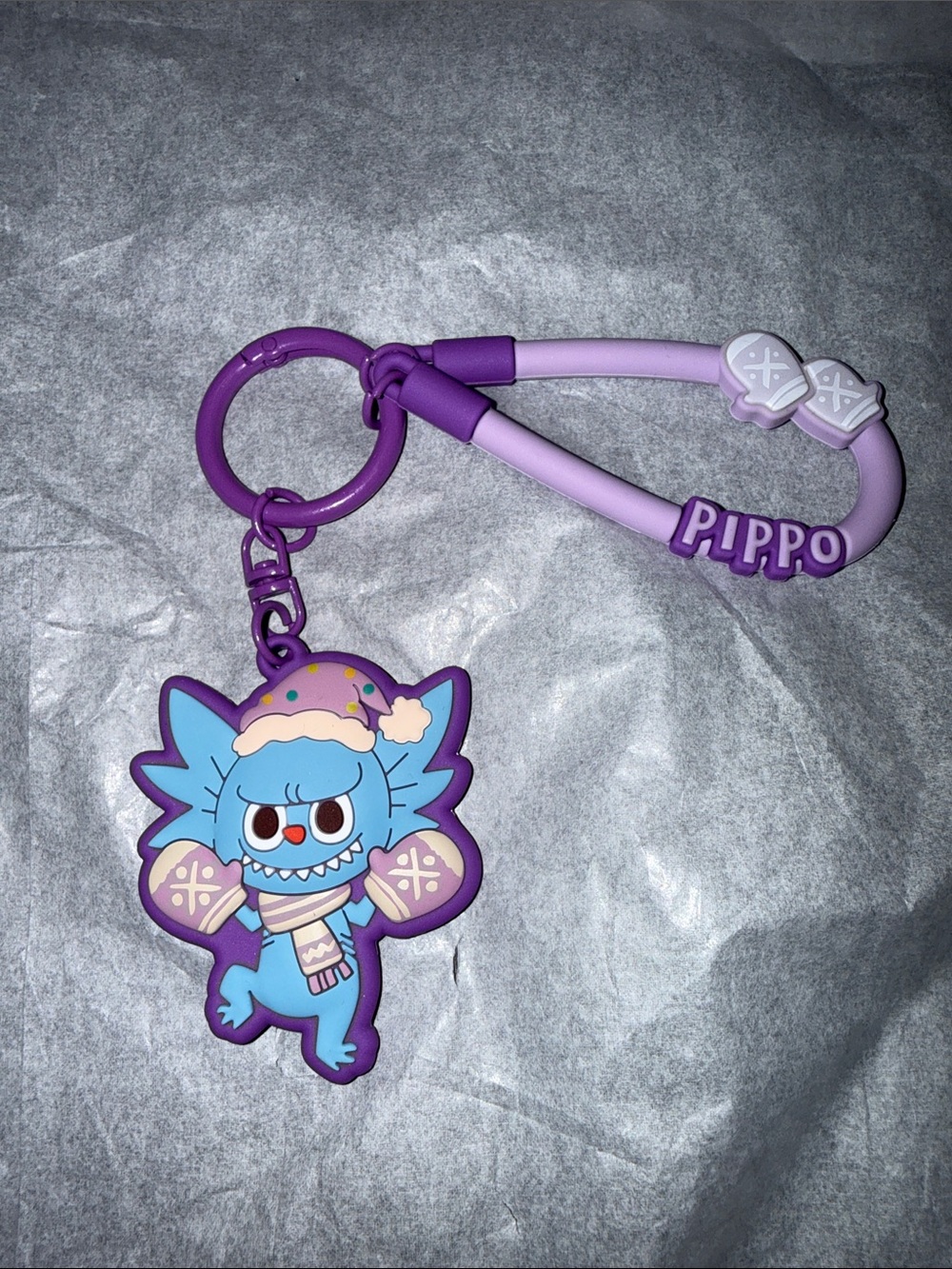 Purple Winter Monster Keychain Plush Charm
